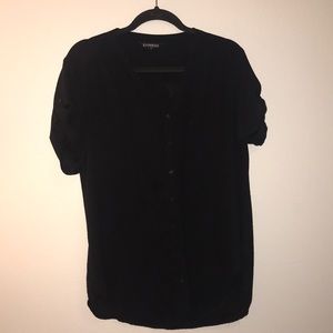 Black short sleeve button up